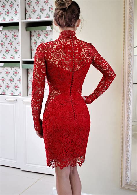 Red Lace Dress Red Wedding Dress Red Cocktail Dress Red - Etsy Canada