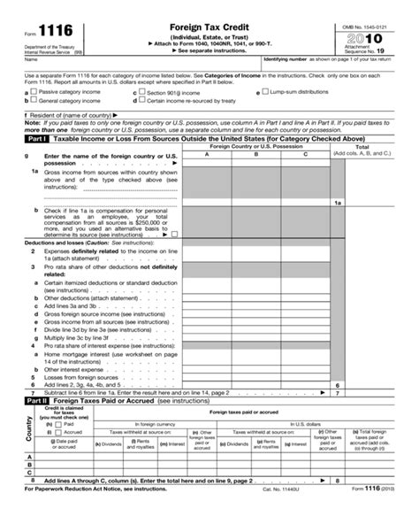 2010 Form 1116 - Edit, Fill, Sign Online | Handypdf