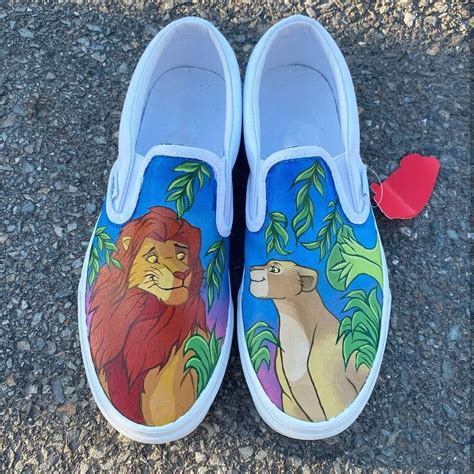 The Lion King Simba Nala Cartoon Slip On Shoes 243 - DESIGN-TREND