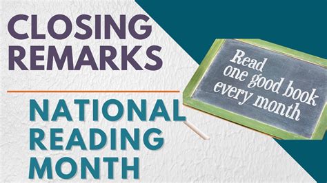 CLOSING REMARKS // NATIONAL READING MONTH - YouTube