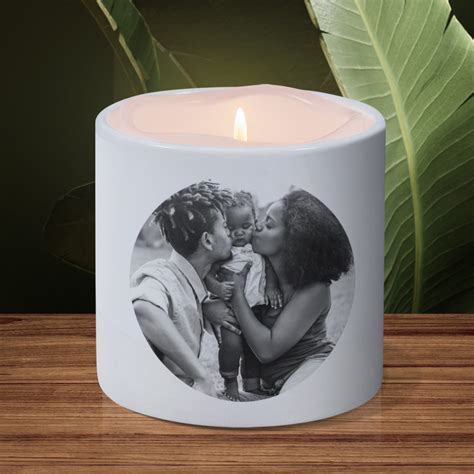 Ceramic Personalized Candle Holder With Photo | GiftsForYouNow