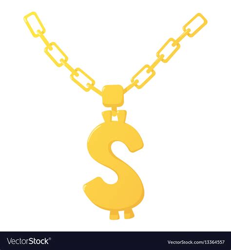 Golden chain icon cartoon style Royalty Free Vector Image