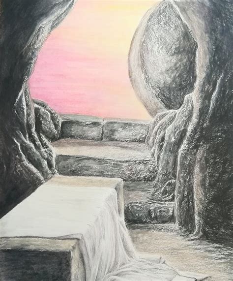 Empty Tomb Resurrection Art Easter Painting Inspirational - Etsy