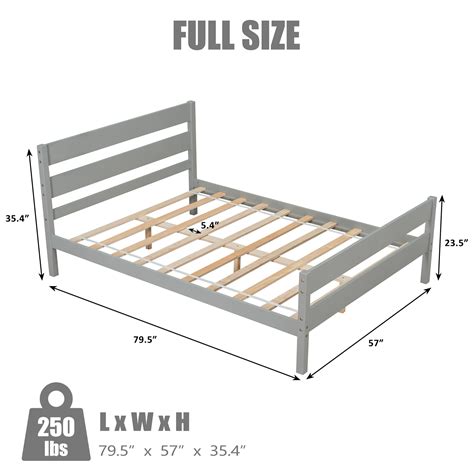 PAPROOS Full Size Platform Bed Frame, Solid Wood Platform Bed with ...