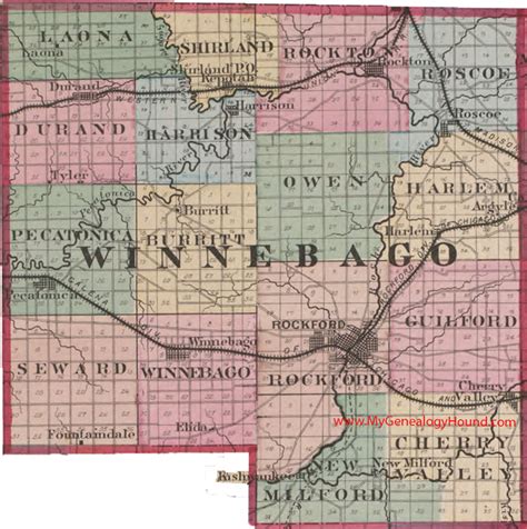 Winnebago County, Illinois 1870 Map