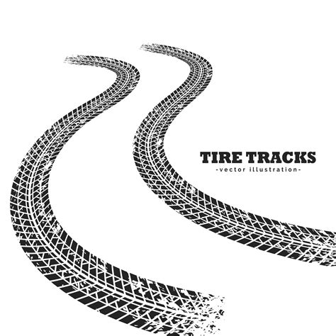 road tire tracks on white background in perspective - Download Free ...