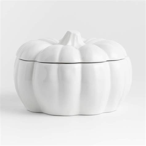 White Ceramic Pumpkin Serving Bowl | Crate & Barrel