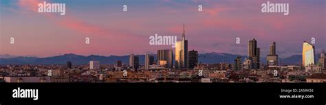 Milan, Italy: Milan skyline. Panoramic view of Milano city. The ...