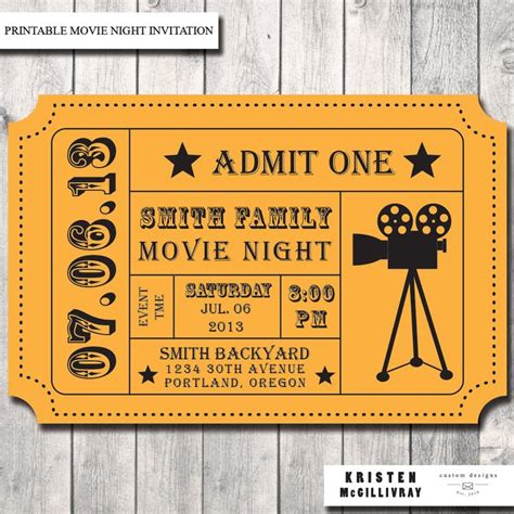 Blank Movie Ticket Invitation Template - FREE DOWNLOAD - Aashe