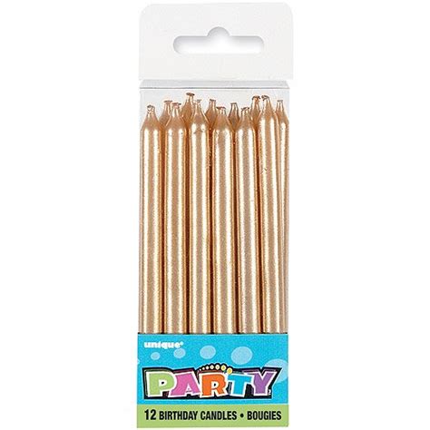 Birthday Candles, 4 in, Gold, 12ct - Walmart.com - Walmart.com