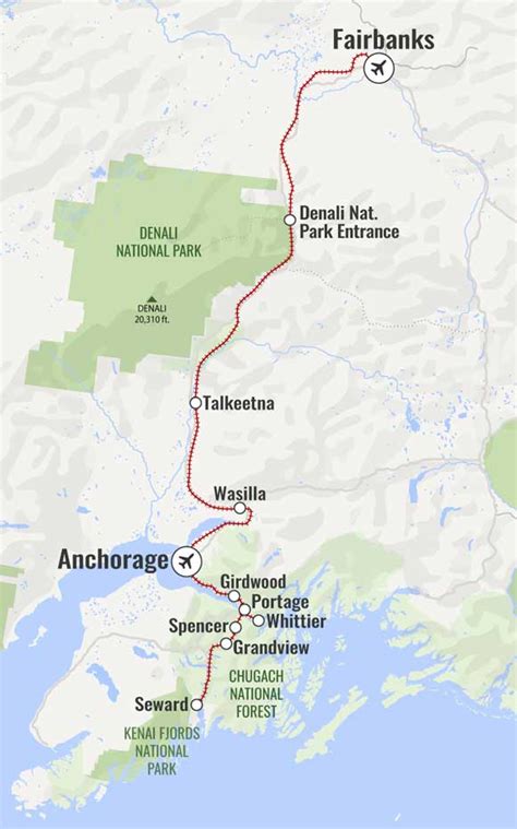 Alaska Railroad & Train Routes | Interactive AK Rail Map, Travel Distances