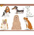 Funny dogs group cartoon Royalty Free Vector Image