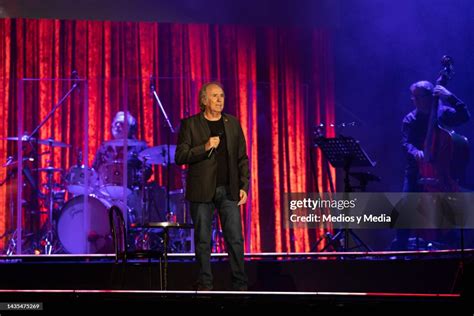 Spanish singer Joan Manuel Serrat performing during a concert at ...