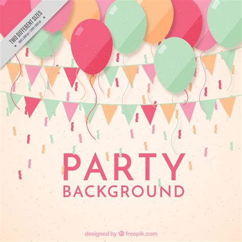 Free Vector | Pink party background with garlands and balloons