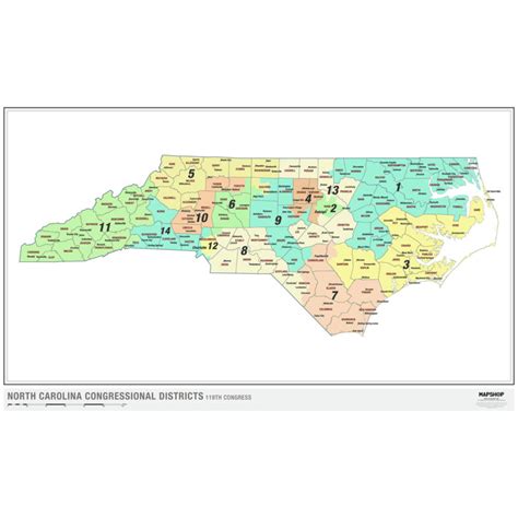 North Carolina 2024 Congressional Districts Wall Map by MapShop - The ...