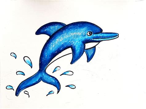 How to draw Dolphin// Dolphin drawing for kids in 2022 | Dolphin ...