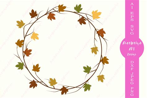 Autumn frame svg, Fall border svg, Autumn wreath dxf (689105) | Illustrations | Design Bundles