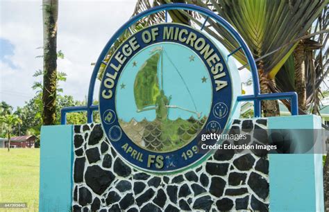 Pohnpei Micronesia sign for College of Micronesia campus education ...