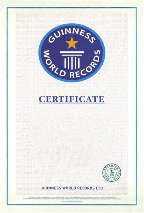 The surprising Guinness World Record Certificate Template – Alanbrooks ...