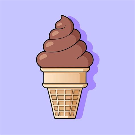 Premium Vector | Chocolate ice cream cone animated illustration