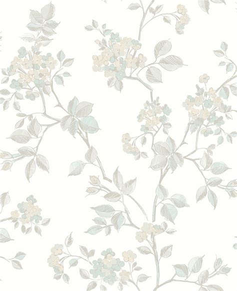 Parry Light Grey Floral Wallpaper - The Wallpaper Guy