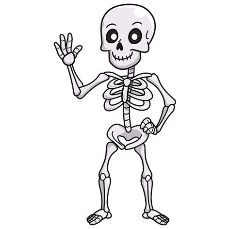 Cartoon Skeleton Coloring Page Easy Drawing Guides | The Best Porn Website