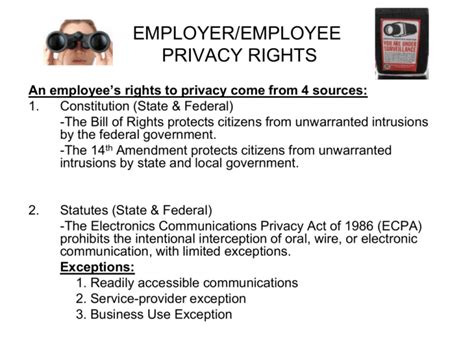 employer/employee privacy rights