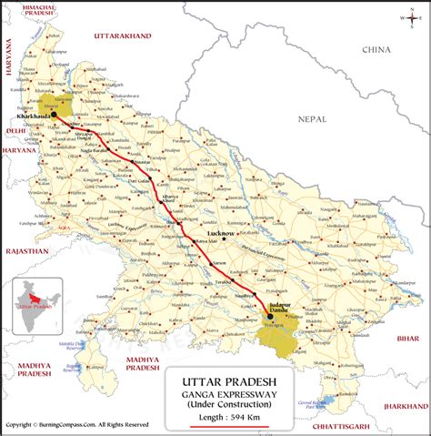 Ganga Expressway Route Map, Ganga Expressway Map