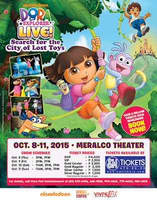 NickALive!: "Dora The Explorer Live! Search For The City Of Lost Toys" To Come To Manila In ...