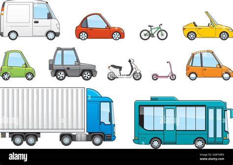 Set of cartoon land vehicles Stock Vector Image & Art - Alamy