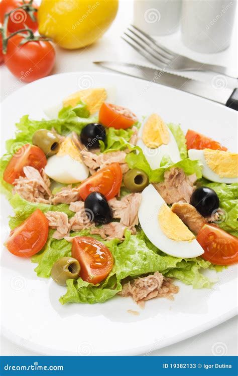 Egg and tuna meat salad stock image. Image of chicken - 19382133