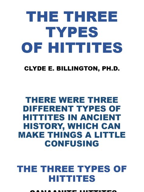 Week 3 The Three Types of Hittites | PDF