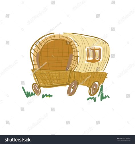 Illustration Gypsy Wagon Sketch Stock Vector (Royalty Free) 116789548 | Shutterstock