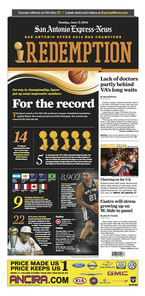 San Antonio Express-News: a winning series of pages to honor a ...