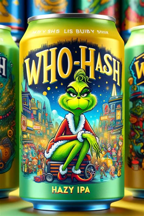 Ms Grinch Beer: Bitter Hearts of Who-Ville Eisbock | Christmas beer, Holiday beer, Beer label design