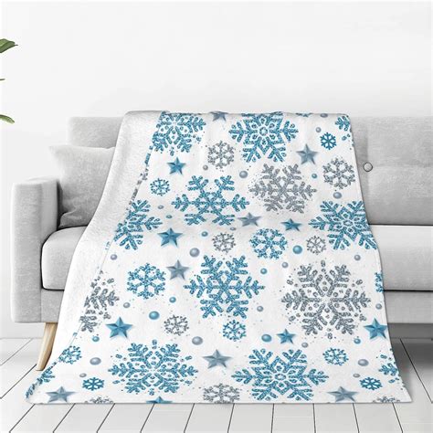 Amazon.com: Winter Snowflakes Throw Blanket Cozy Soft Christmas Xmas ...