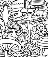 Trippy Shroom Coloring Pages sketch template