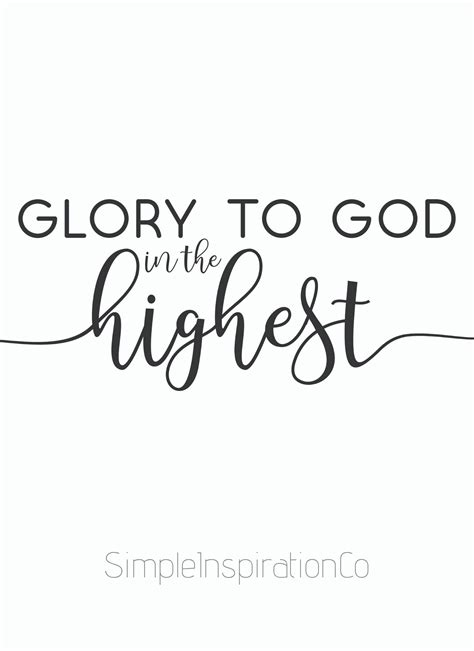 Glory to God in the Highest Word Art Christmas Digital | Etsy