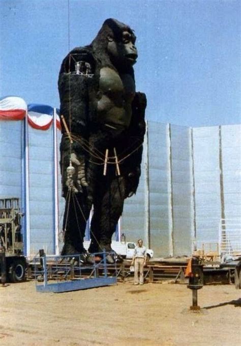 King Kong (1976 version) behind the scenes. The guy under Kong is Carlo Rambaldi Giant Monster ...