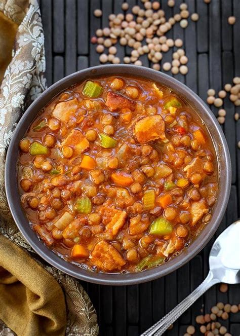 Instant Pot Lentil Soup with Bacon (or Without) | Simply Happy Foodie ...