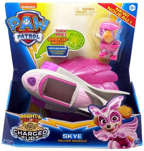 Paw Patrol Mighty Pups Charged Up Skye Deluxe Vehicle Spin Master - ToyWiz