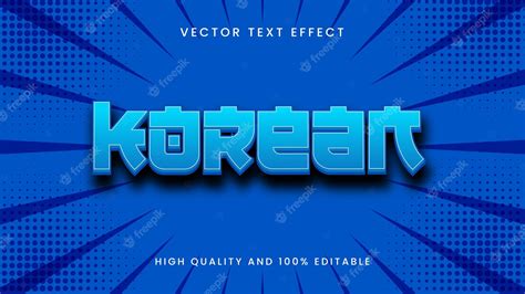 Premium Vector | Korean text effect