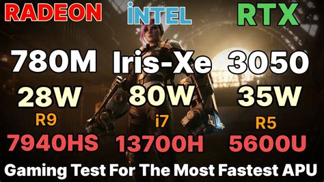 780M GPU VS 680M VS RTX 3050 LAPTOP VS INTEL IRIS-XE GPU RYZEN R9 ...