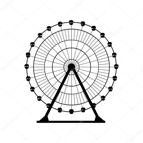 Ferris wheel silhouette, circle. Carnival. Funfair background.Carousel, motion. Vector ...