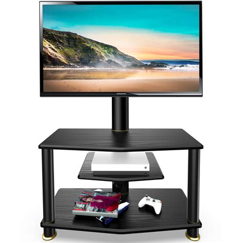 FITUEYES 3-Tiers Floor TV Stand with Swivel Mount and Height Adjustable Bracket for 32 to 65 ...