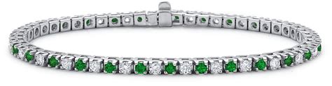 Emerald and Diamond Eternity Bracelet in 18k White Gold (1 1/2 ct. tw.) | Blue Nile