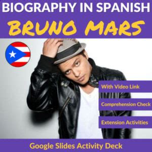 Biography in Spanish - Bruno Mars (Singer) - Puerto Rico | Made By Teachers