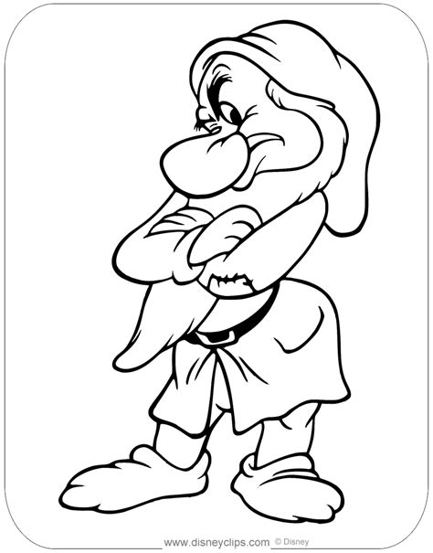 Happy Dwarf Coloring Page