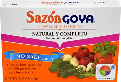 Amazon.com : Goya Sazon Seasoning Natural & Complete No Salt, 3.52 Ounce : Grocery & Gourmet Food