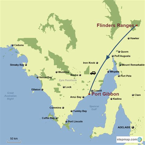 StepMap - Port Gibbon - Landkarte für Australia